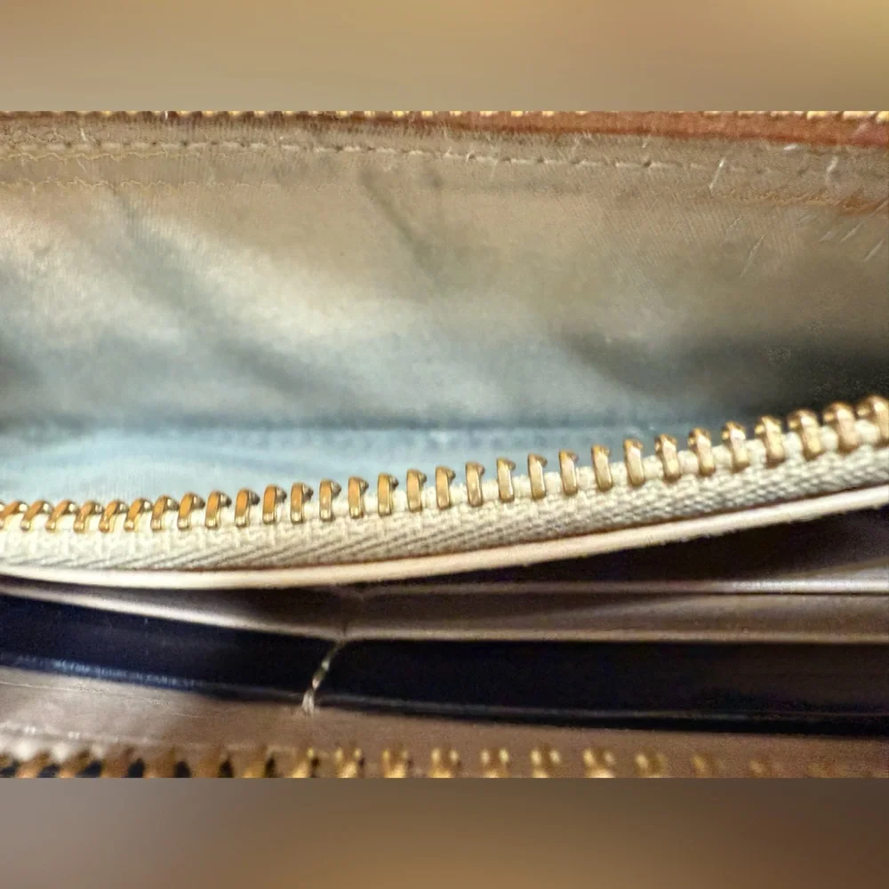 Authentic Chloé Alphabet Zip-Around Wallet with Goldtone “A” Charm